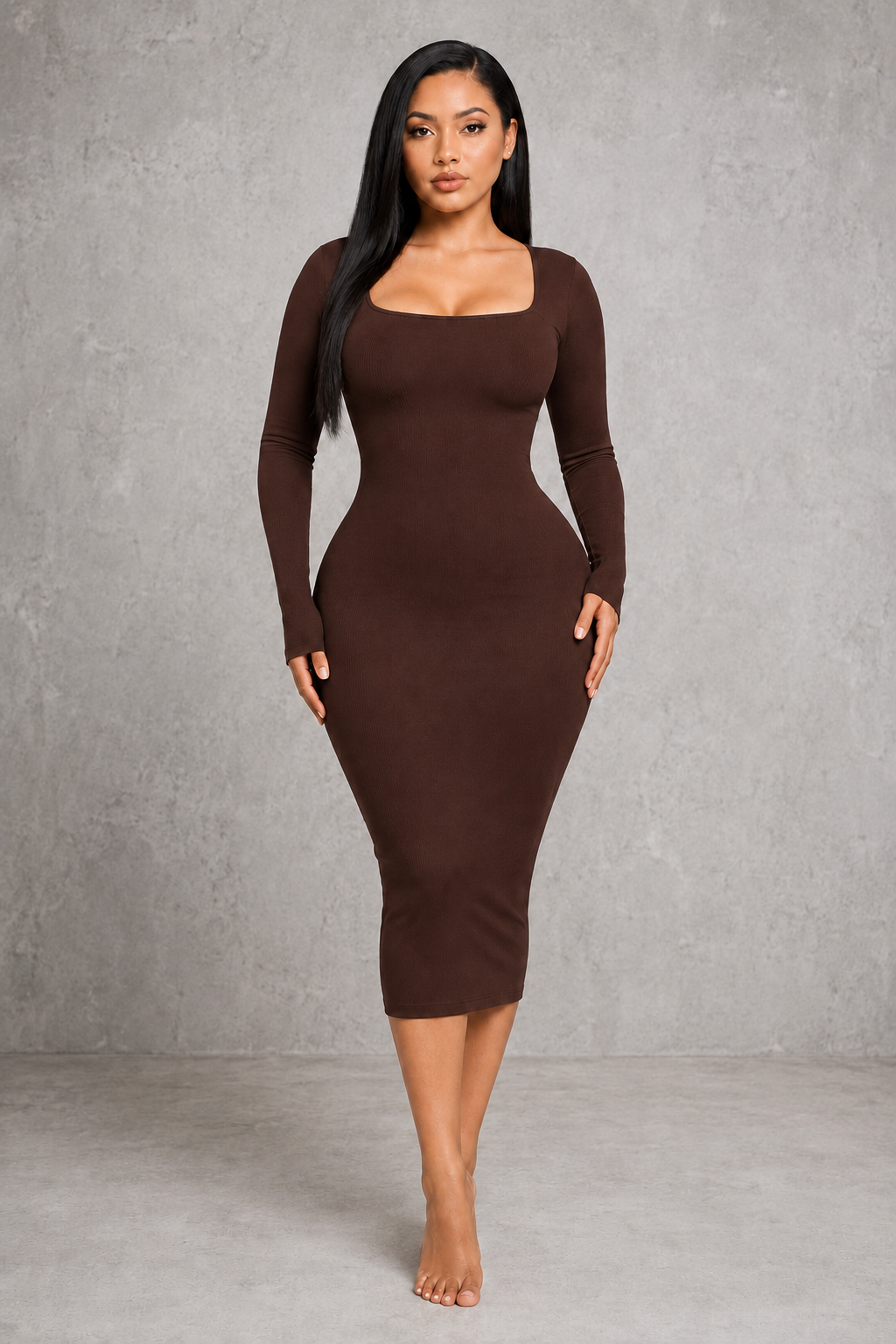 Sculp Long Sleeve Shaping Bodycon Dress