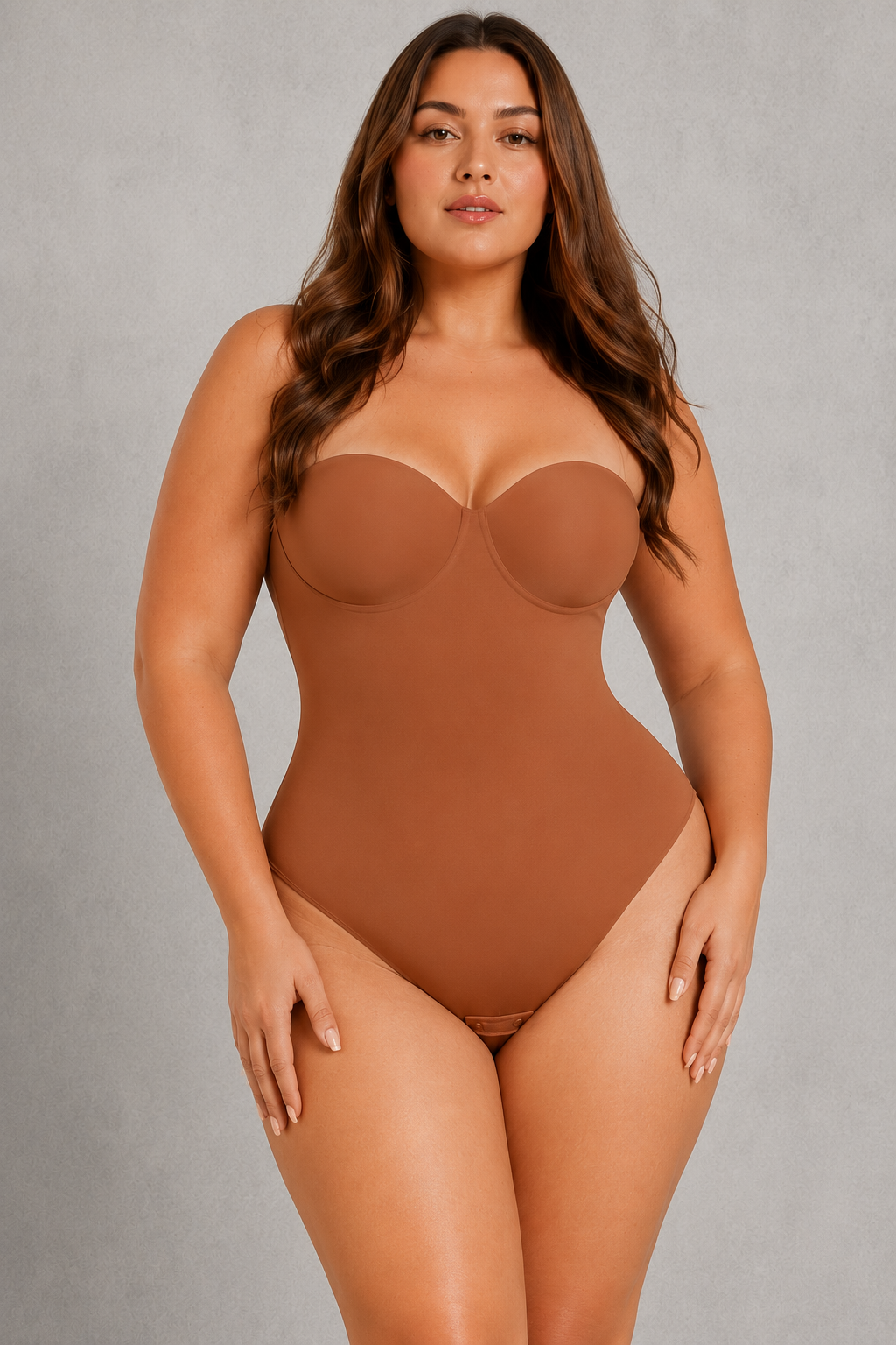 SculpStore Strapless Shapewear Bodysuit - Tummy Control Seamless Body Shaper with Detachable Straps