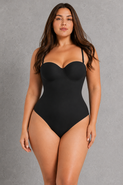 SculpStore Strapless Shapewear Bodysuit - Tummy Control Seamless Body Shaper with Detachable Straps