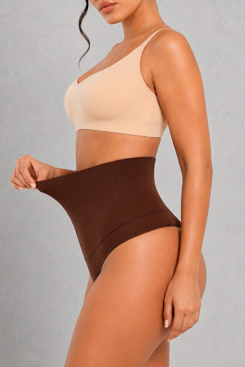 SculpStore Tummy Control Shaping Thong Shorts | Invisible Mid-Waist Briefs