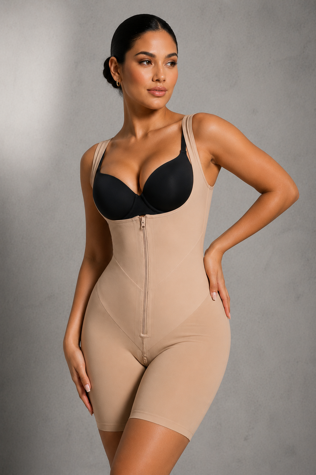 Sculp Firm Sculpt Shaping Bodysuit - Front Zip Waist Trainer Shapewear