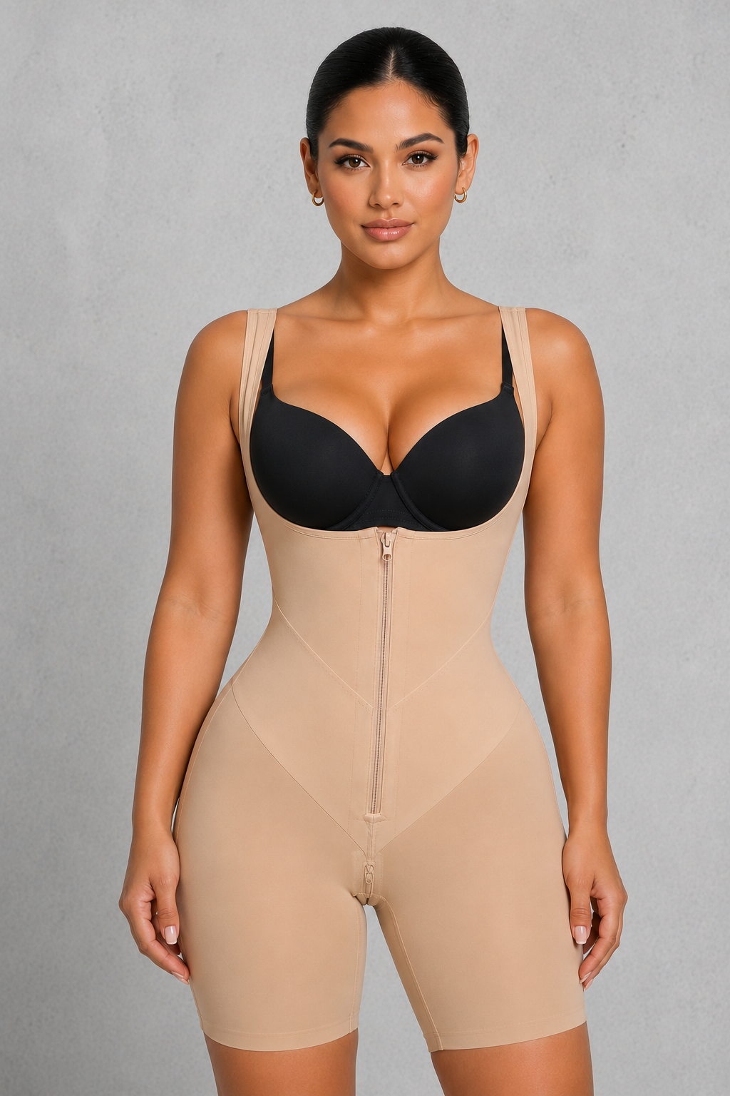 Sculp Firm Sculpt Shaping Bodysuit - Front Zip Waist Trainer Shapewear