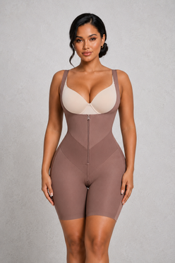 Sculp Firm Sculpt Shaping Bodysuit - Front Zip Waist Trainer Shapewear