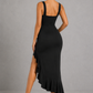 Sculp Shaping Bodycon Dress - Tummy Control V-Neck Dress with Ruffle Hem