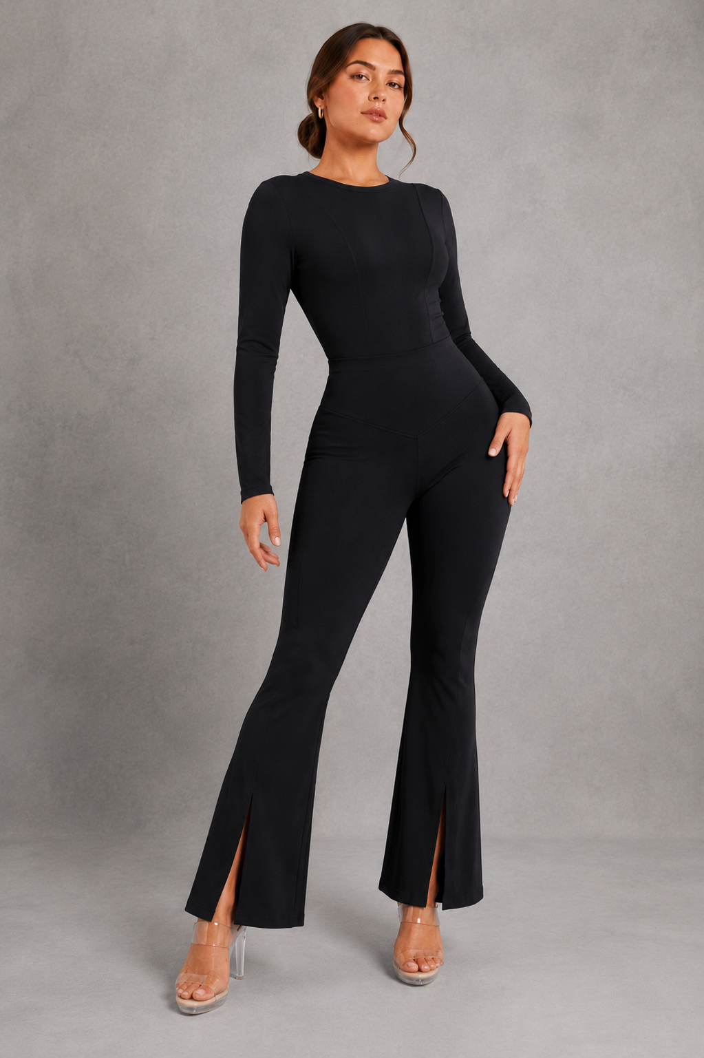 Sculp Split Hem Flare Pants - High-Waist Tummy Control Leggings