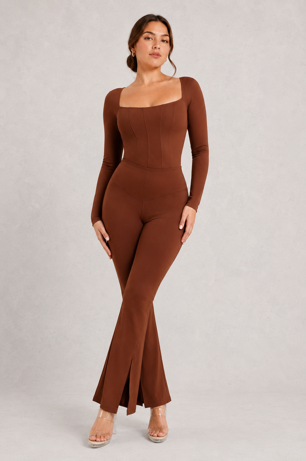 Sculp Split Hem Flare Pants - High-Waist Tummy Control Leggings
