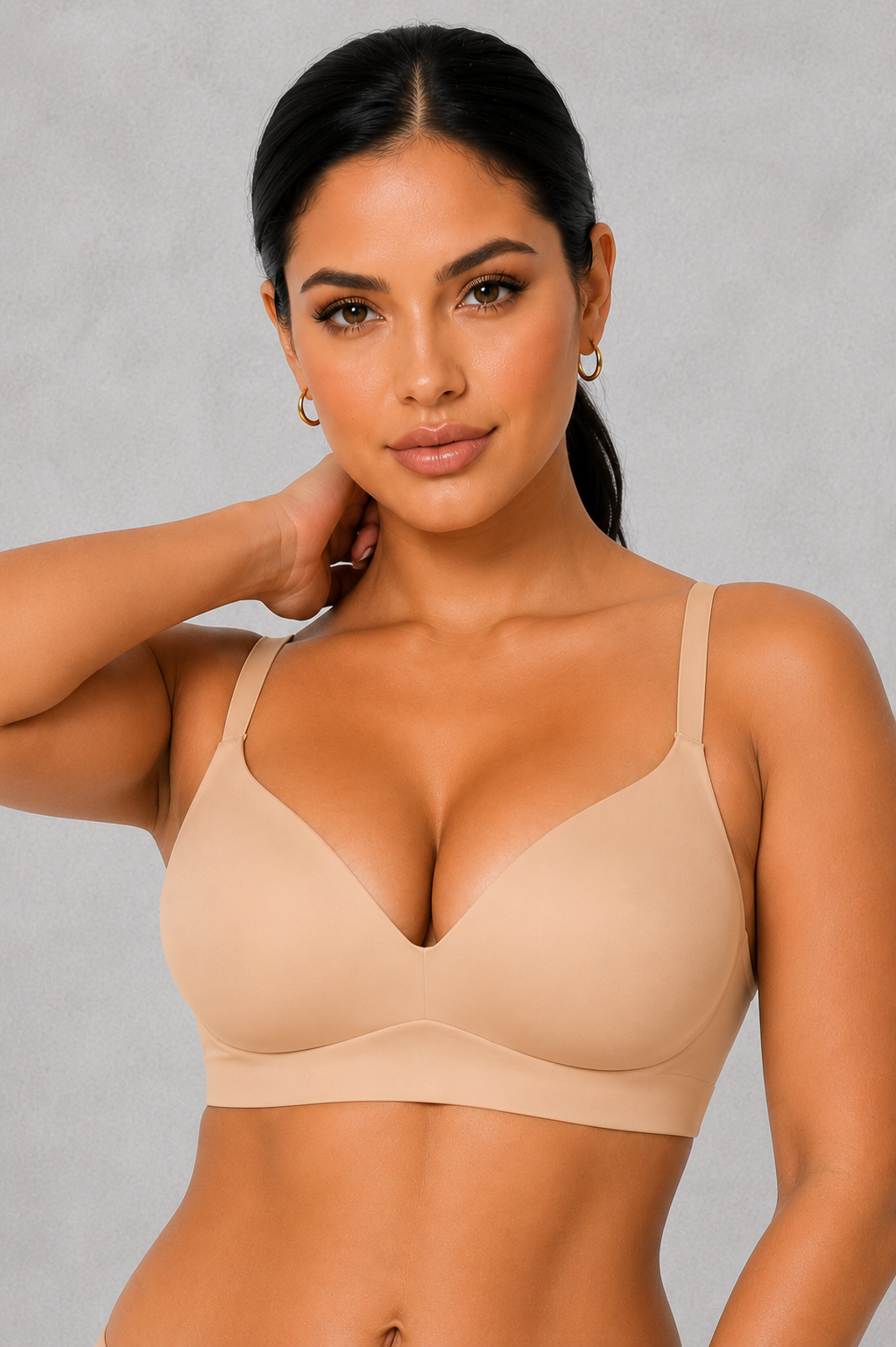 Sculp Wireless Push-Up T-Shirt Bra - Seamless Demi Cup Everyday Bra