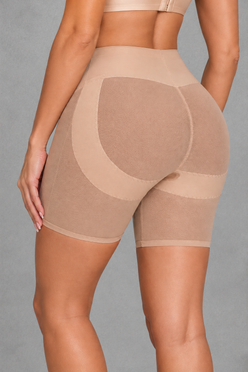 SculpStore High-Waisted Mesh Tummy Control Butt-Lift Shaping Shorts