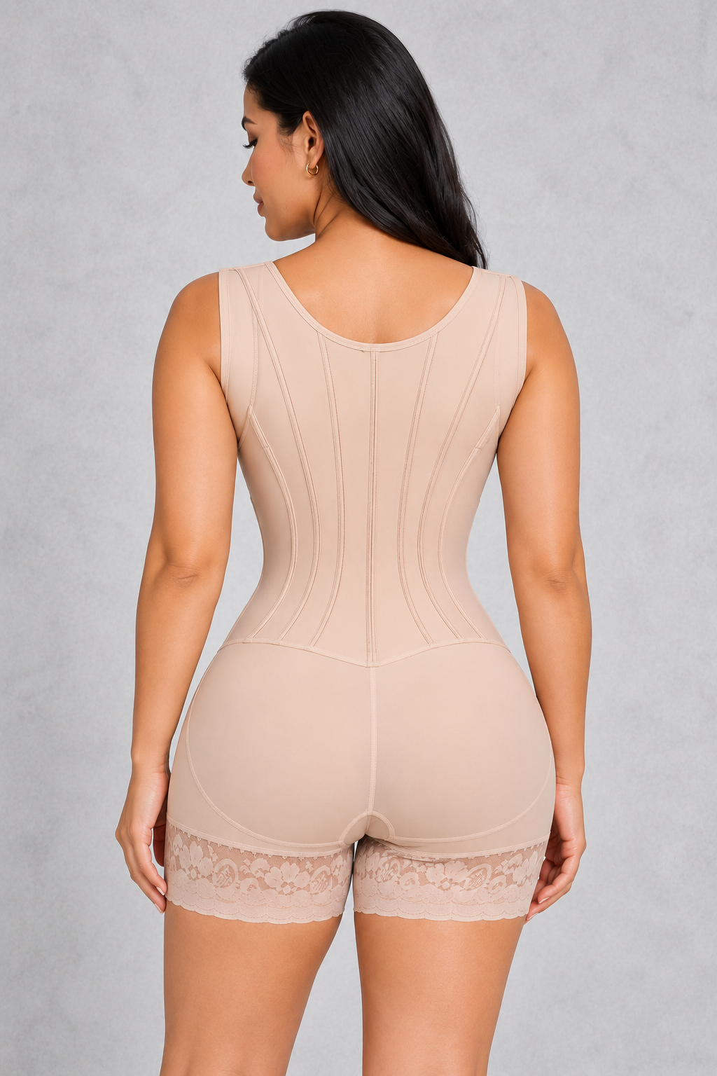 Sculp open bust steel-boned faja in nude