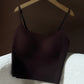 Seamless cropped cami with built-in padded bra and adjustable straps