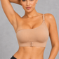 Sculp One-Shoulder Seamless Bra in Tan – front