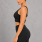 Sculp black seamless scoop neck sports bra – side view