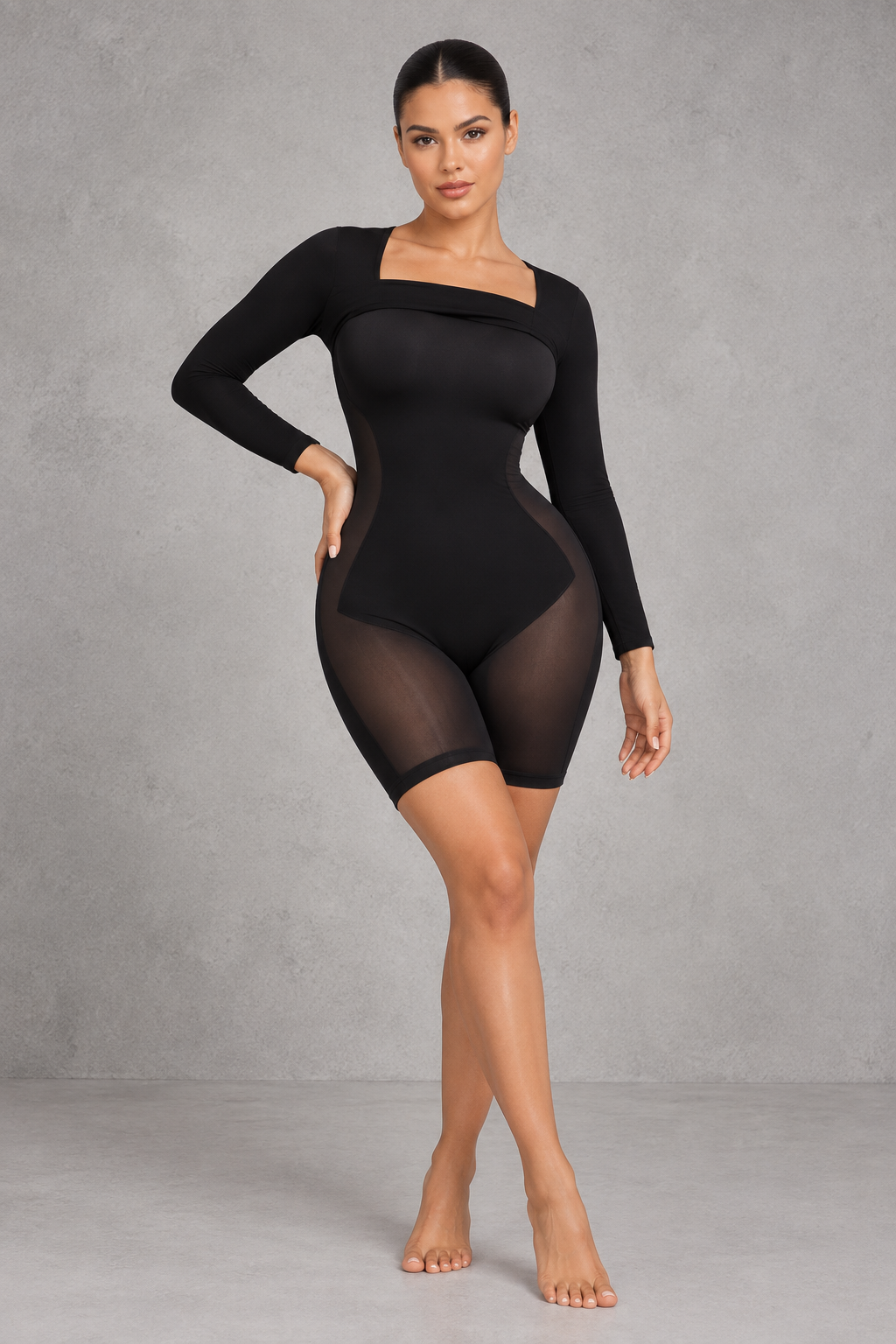 Built-in shaping bodysuit with mesh shorts inside the Sculp 2-in-1 maxi dress