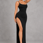 Sculp high-slit bodycon maxi dress in black