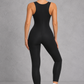 Sculp sauna sweat jumpsuit in black, full-length