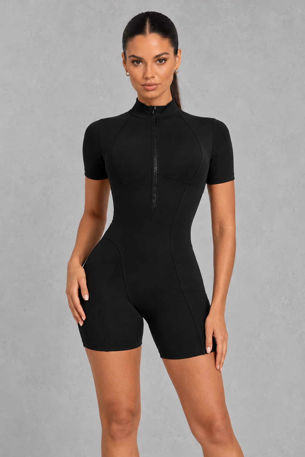 Sculp Zip-Up Short Sleeve Unitard – image 4