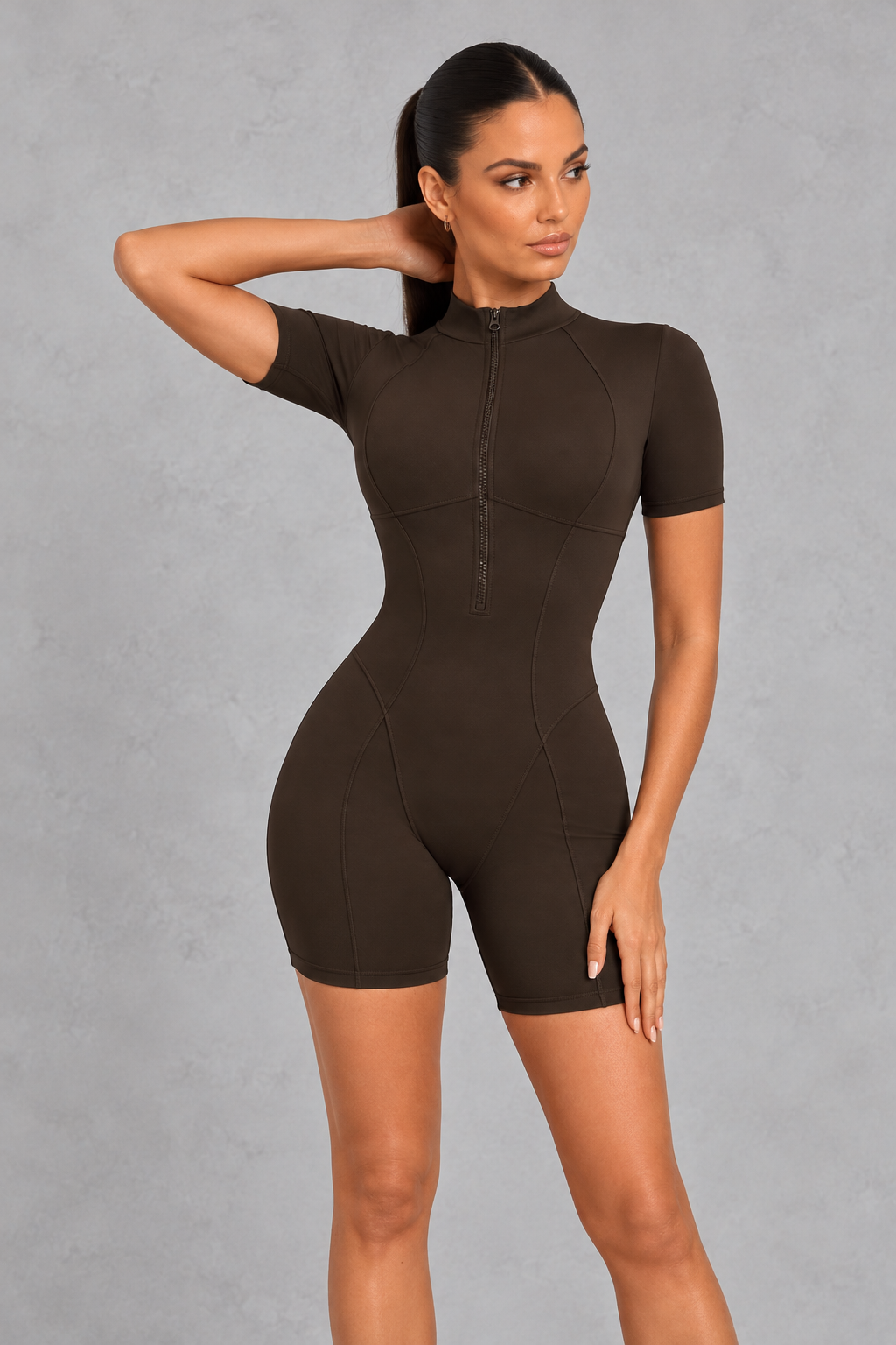 Sculp Zip-Up Short Sleeve Unitard – image 7