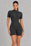 Sculp Zip-Up Short Sleeve Unitard – image 3