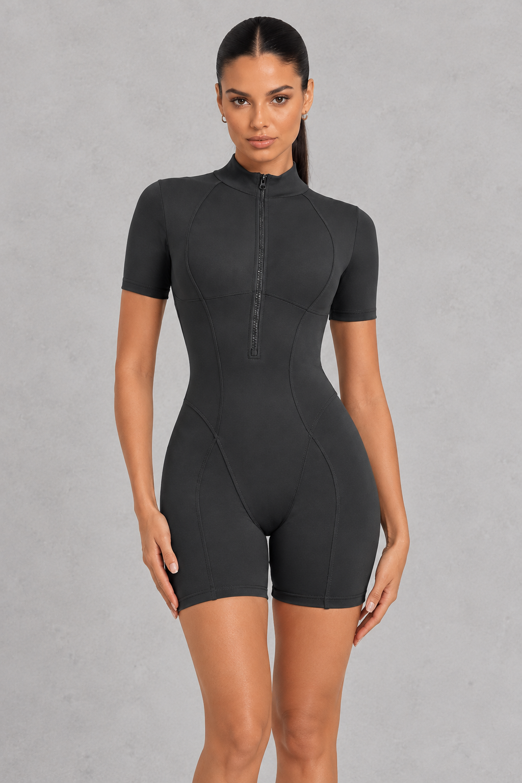 Sculp Zip-Up Short Sleeve Unitard – image 3