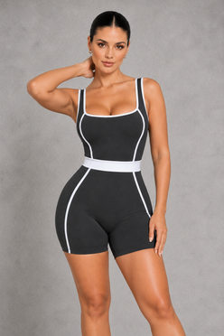 Sculp Contrast Trim Square Neck Unitard – image 6