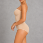 Sculp seamless strapless brief shaping bodysuit in nude, side view