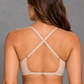 Sculp Low Back Plunge Push-Up Bra in Nude, back view with crossover straps