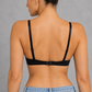 Sculp black deep U plunge push-up bra worn with jeans