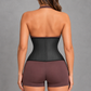Sculp matte latex waist trainer corset in Black – back view