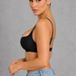 Sculp deep U plunge push-up bra in black – side view showing low back