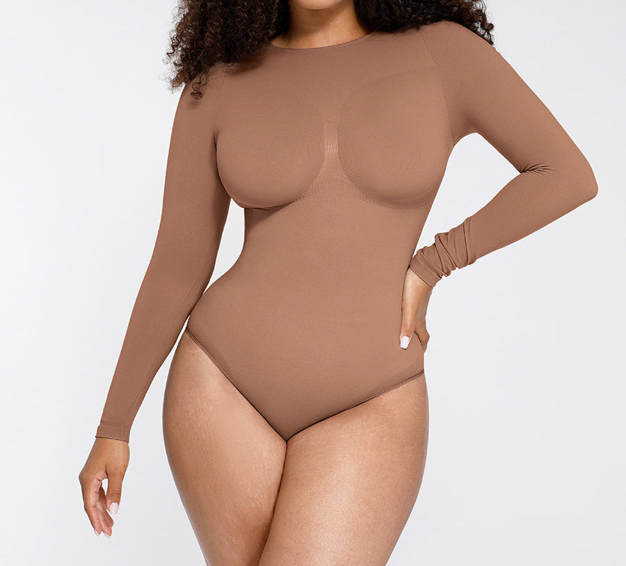 Sculp™ Long Sleeve Sculpt Bodysuit | Seamless Tummy Control Thong