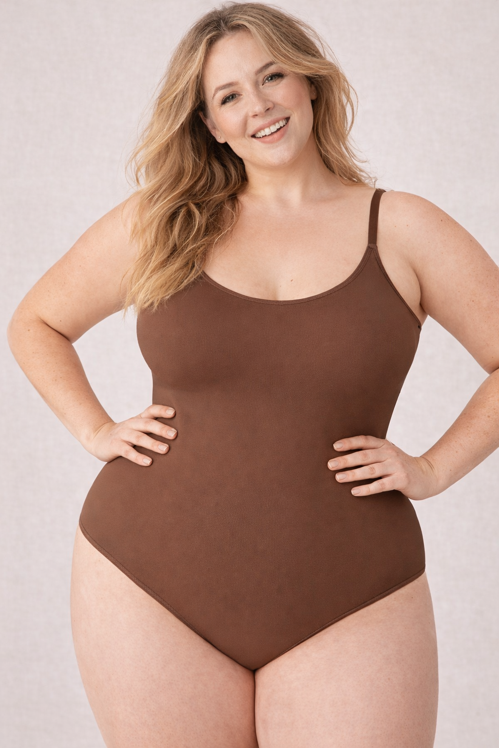 Scoop Neck Bodysuit Seamless Shapewear with 360° Tummy Control