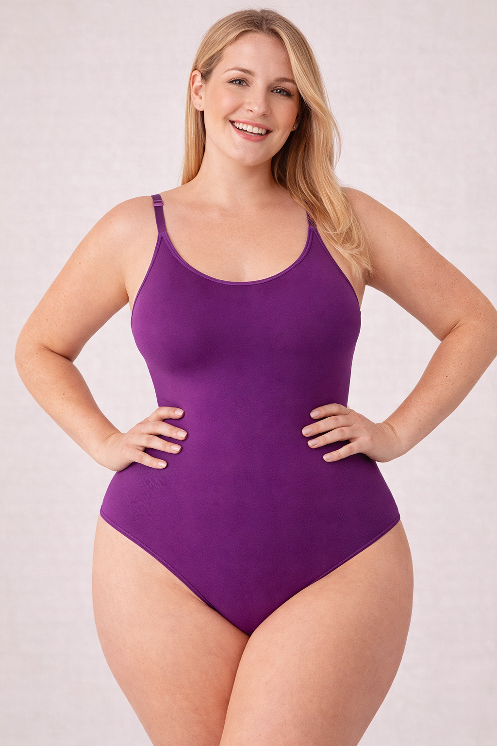 Scoop Neck Bodysuit Seamless Shapewear with 360° Tummy Control