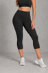 Sculp butt lift capri leggings in black, front view