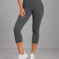 Sculp butt lift capri leggings in dark gray, front view
