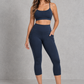 Sculp butt lift capri leggings in navy, front view