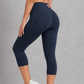 Sculp butt lift capri leggings in navy, detail view