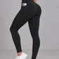 Sculp butt lift gym leggings in black, front view