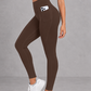 Sculp butt lift gym leggings in coffee, front view