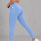 Sculp butt lift gym leggings in light blue, detail view