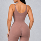Sculp Colombian faja in mocha, back view showing the bum-lift shaping