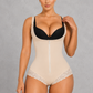 Sculp Colombian open bust faja in nude, worn with own bra, front view