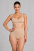 Sculp seamless high waisted briefs in nude, front view