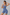 Sculp zip-front racerback gym romper in blue, front view