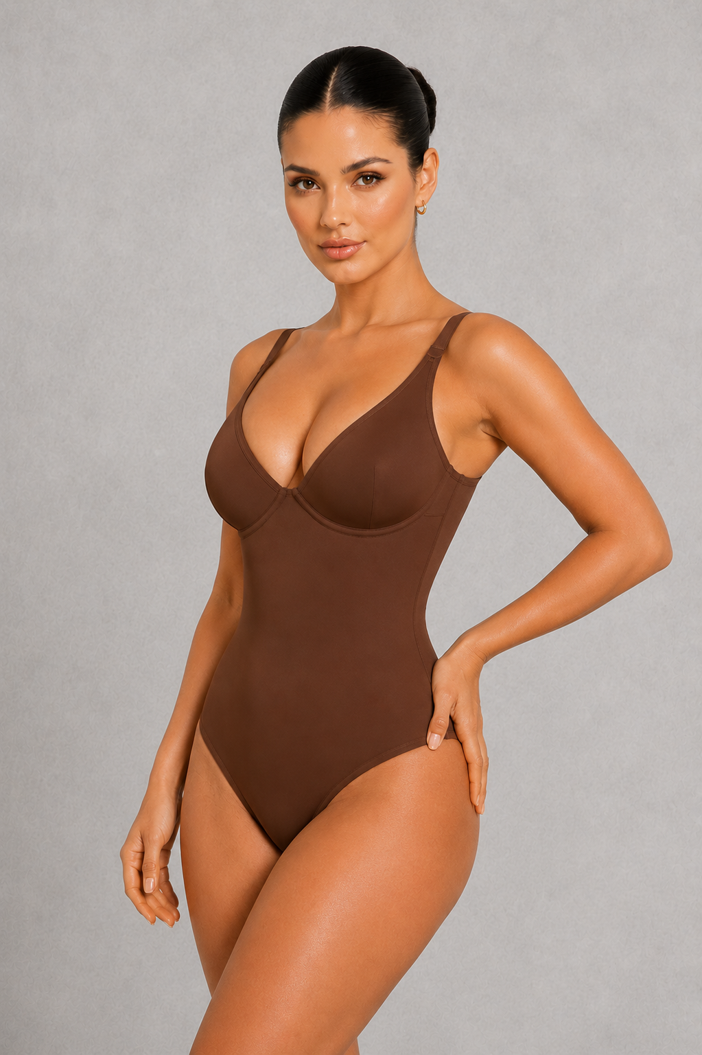 Sculp Deep V Camisole Shaping Bodysuit - Tummy Control Thong