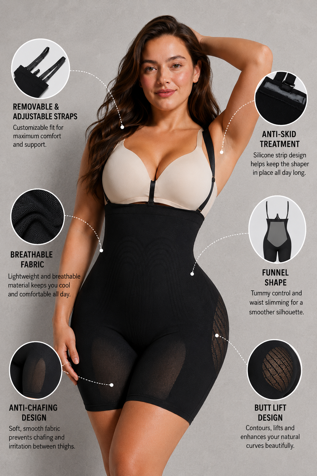 SculpStore High-Waisted Shaping Shorts - Tummy Control Shapewear, Seamless Body Shaper