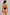 Rear view of a woman wearing a black one-piece swimsuit with crisscross back straps, standing against a textured gray studio background.