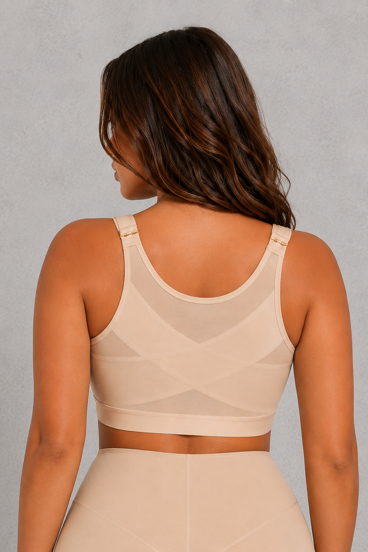 SculpStore Compression Bra - Post Surgery Front Closure Wireless Recovery Bra