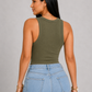 Sculp Ribbed Sleeveless Top with Built-In Bra