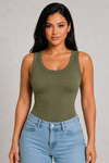 Sculp Ribbed Sleeveless Top with Built-In Bra