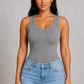 Sculp Ribbed Sleeveless Top with Built-In Bra